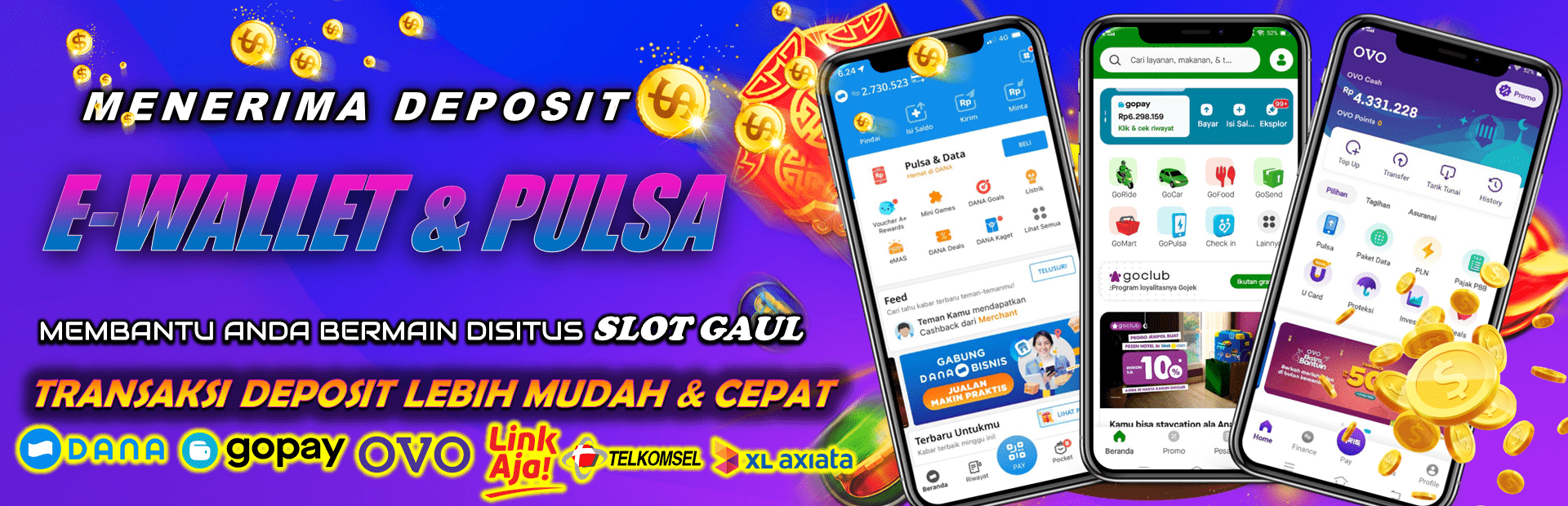 Menerima Deposit Pulsa dan E wallet